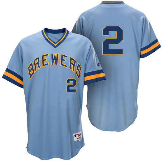 Milwaukee Brewers Scooter Gennett #2 Light Blue 1976 Turn Back the Clock Authentic Player Jersey Milwaukee Brewers Scooter Gennett #2 Light Blue 1976 Turn Back the Clock Authentic Player Jersey