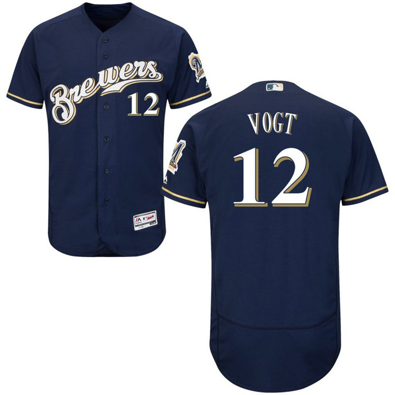 Milwaukee Brewers Stephen Vogt #12 Navy Alternate Home Flex Base Jersey Milwaukee Brewers Stephen Vogt #12 Navy Alternate Home Flex Base Jersey