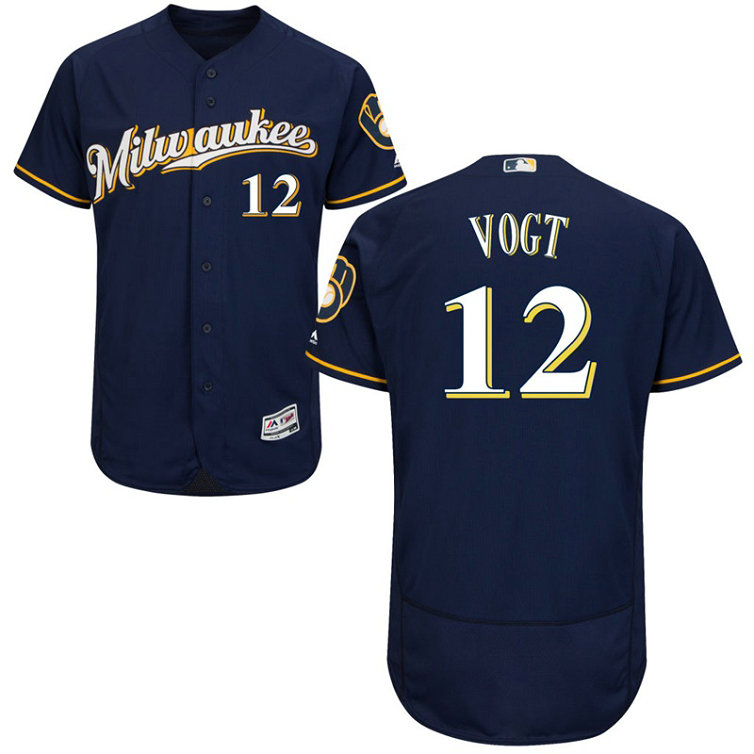 Milwaukee Brewers Stephen Vogt #12 Navy Alternate Road Flex Base Jersey Milwaukee Brewers Stephen Vogt #12 Navy Alternate Road Flex Base Jersey