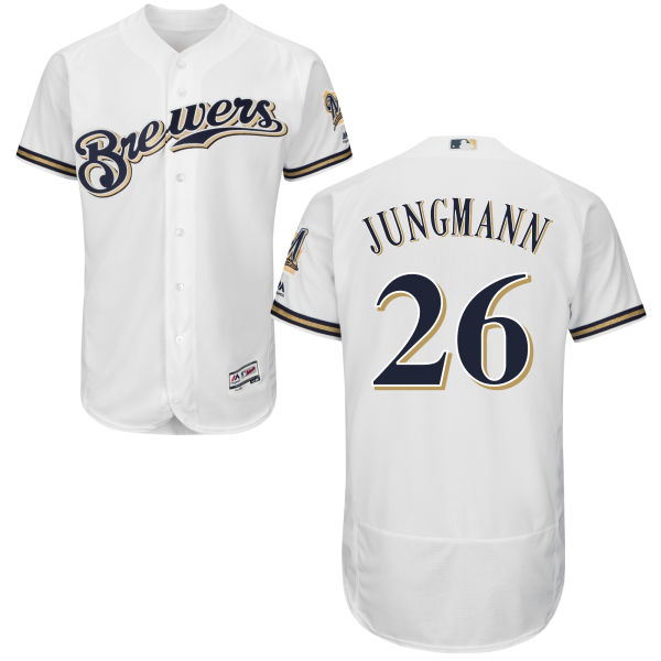 Milwaukee Brewers Taylor Jungmann #26 White Authentic Collection Flexbase Jersey Milwaukee Brewers Taylor Jungmann #26 White Authentic Collection Flexbase Jersey