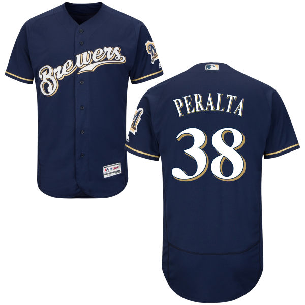 Milwaukee Brewers Wily Peralta #38 Navy Authentic Collection Flexbase Jersey Milwaukee Brewers Wily Peralta #38 Navy Authentic Collection Flexbase Jersey