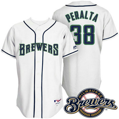 Milwaukee Brewers Wily Peralta #38 White 1994 Turn Back The Clock Throwback Jersey Milwaukee Brewers Wily Peralta #38 White 1994 Turn Back The Clock Throwback Jersey