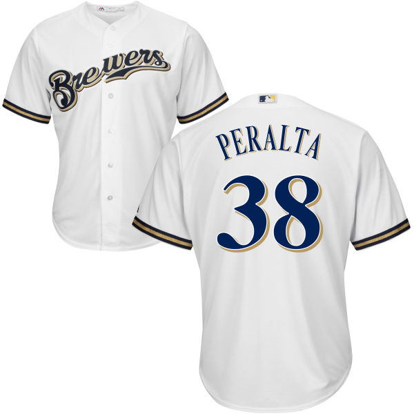 Milwaukee Brewers Wily Peralta #38 White Authentic Cool base Jersey Milwaukee Brewers Wily Peralta #38 White Authentic Cool base Jersey