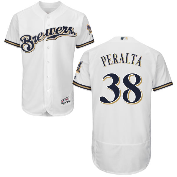 Milwaukee Brewers Wily Peralta #38 White Authentic Collection Flexbase Jersey Milwaukee Brewers Wily Peralta #38 White Authentic Collection Flexbase Jersey