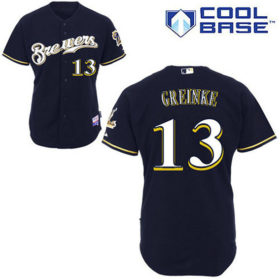 Milwaukee Brewers #13 Zack Greinke Blue Jersey Milwaukee Brewers #13 Zack Greinke Blue Jersey