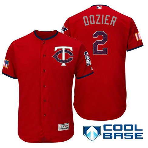 Minnesota Twins #2 Brian Dozier Red Stars & Stripes 2016 Independence Day Cool Base Jersey Minnesota Twins #2 Brian Dozier Red Stars & Stripes 2016 Independence Day Cool Base Jersey