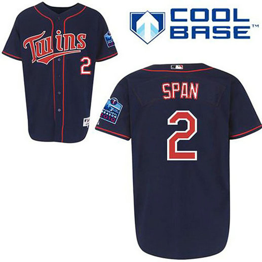 Minnesota Twins #2 Denard Span Navy Blue Jersey Minnesota Twins #2 Denard Span Navy Blue Jersey