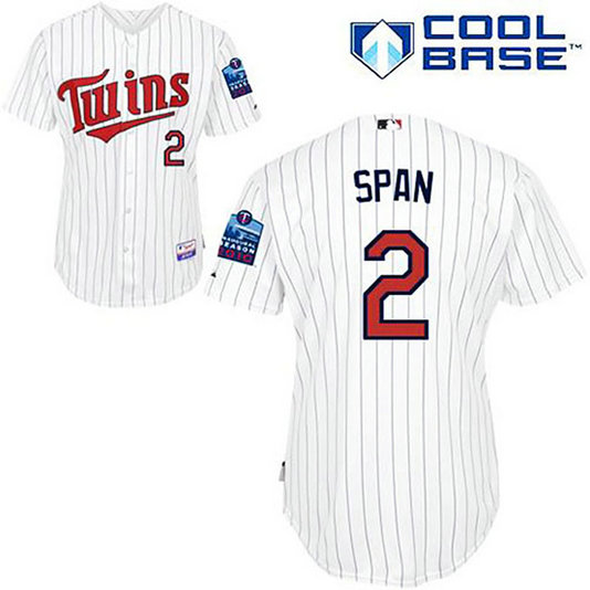 Minnesota Twins #2 Denard Span White Blue Strip Jersey Minnesota Twins #2 Denard Span White Blue Strip Jersey