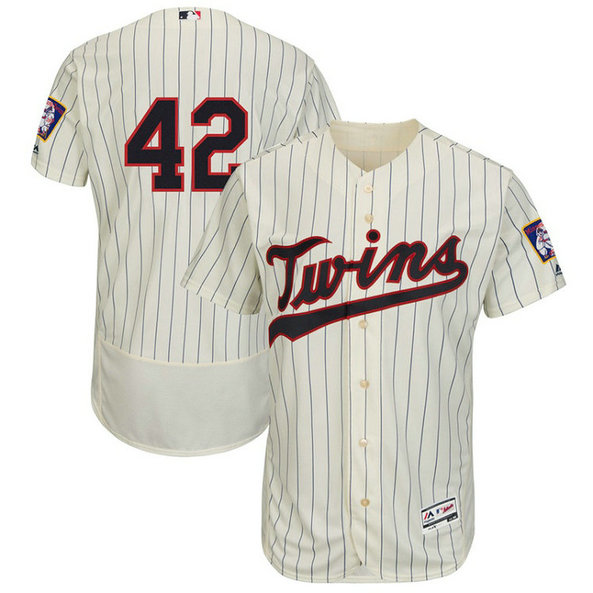 Minnesota Twins Jackie Robinson #42 Cream Commemorative Flex Base Jersey Minnesota Twins Jackie Robinson #42 Cream Commemorative Flex Base Jersey
