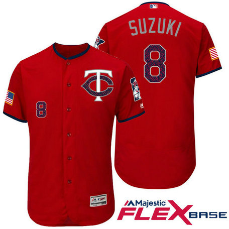 Minnesota Twins #8 Kurt Suzuki Red Stars & Stripes 2016 Independence Day Flex Base Jersey Minnesota Twins #8 Kurt Suzuki Red Stars & Stripes 2016 Independence Day Flex Base Jersey