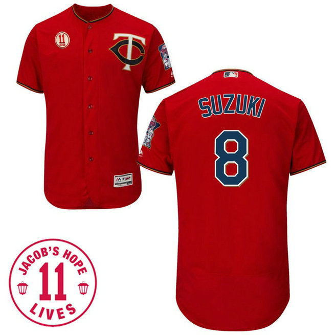 Minnesota Twins Kurt Suzuki Scarlet No.11 Jacob Patch Jersey Minnesota Twins Kurt Suzuki Scarlet No.11 Jacob Patch Jersey