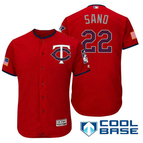 Minnesota Twins #22 Miguel Sano Red Stars & Stripes 2016 Independence Day Cool Base Jersey