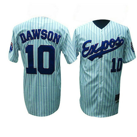 Montreal Expos #10 Andre Dawson White(Black Strip) Jersey Montreal Expos #10 Andre Dawson White(Black Strip) Jersey