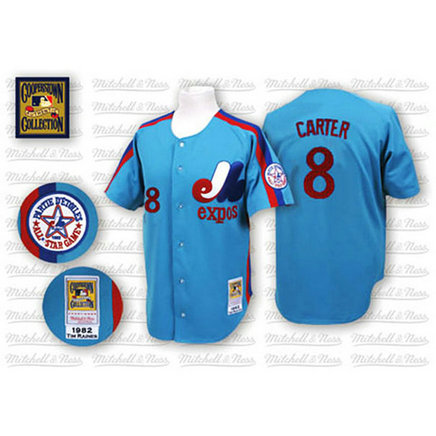 Montreal Expos #8 Gary Carter Blue Jersey Montreal Expos #8 Gary Carter Blue Jersey