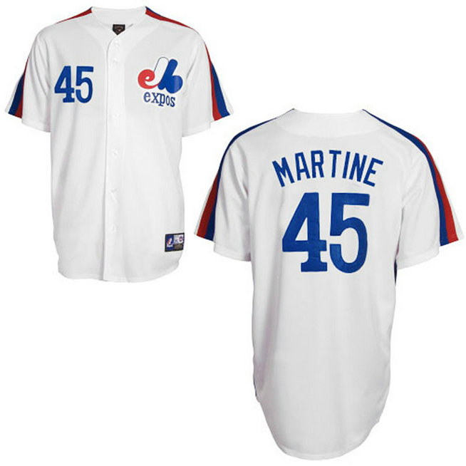 Montreal Expos #45 Pedro Martinez White Jersey Montreal Expos #45 Pedro Martinez White Jersey