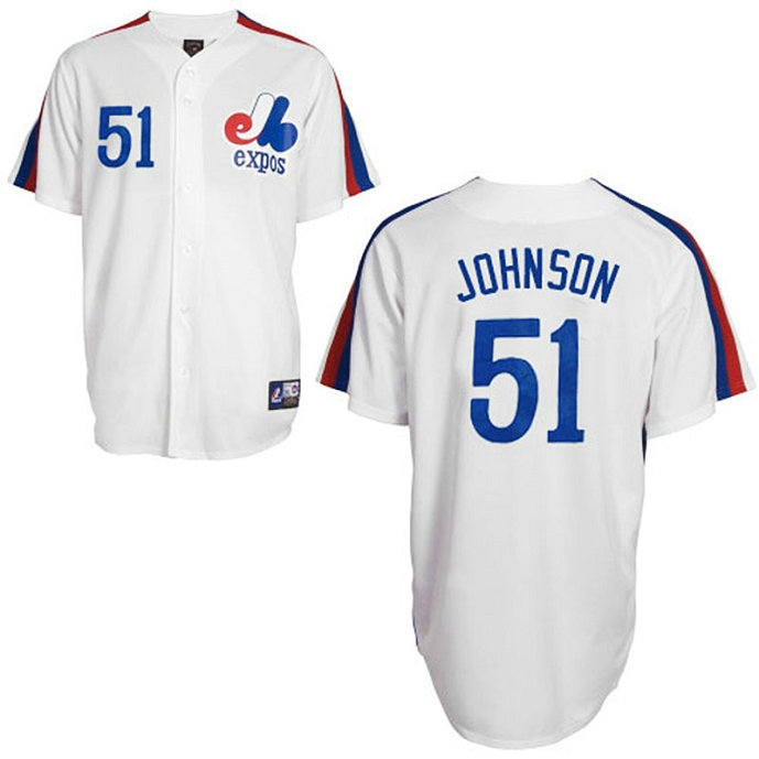 Montreal Expos #51 Randy Johnson White Jersey Montreal Expos #51 Randy Johnson White Jersey