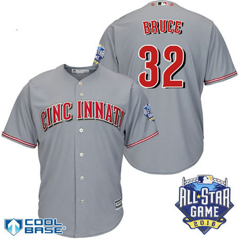 Cincinnati Reds #32 Jay Bruce Grey 2016 All Star Game Patch Cool Base Jersey Cincinnati Reds #32 Jay Bruce Grey 2016 All Star Game Patch Cool Base Jersey