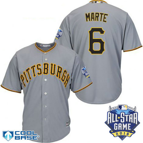 Pittsburgh Pirates #6 Starling Marte Grey 2016All Star Game Patch Cool Base Jersey Pittsburgh Pirates #6 Starling Marte Grey 2016All Star Game Patch Cool Base Jersey