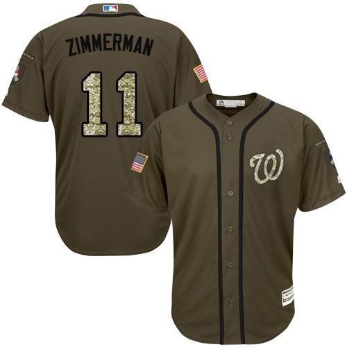Washington Nationals #11 Ryan Zimmerman Olive Camo Jersey