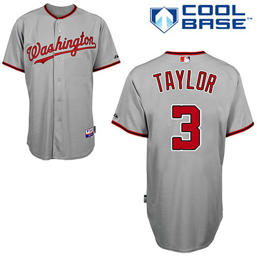 Washington Nationals #3 Michael Taylor Grey Away Cool Base Jersey