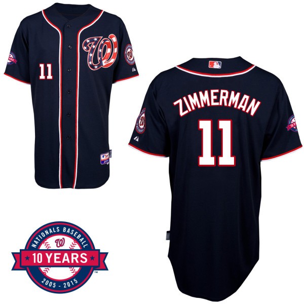 Washington Nationals #11 Ryan Zimmerman Navy Blue Alternate 10th Anniversary Authentic Cool Base Jersey Washington Nationals #11 Ryan Zimmerman Navy Blue Alternate 10th Anniversary Authentic Cool Base Jersey