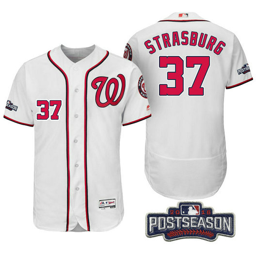 Washington Nationals Stephen Strasburg #37 NL East Champions White 2016 Postseason Patch Flex Base Jersey Washington Nationals Stephen Strasburg #37 NL East Champions White 2016 Postseason Patch Flex Base Jersey