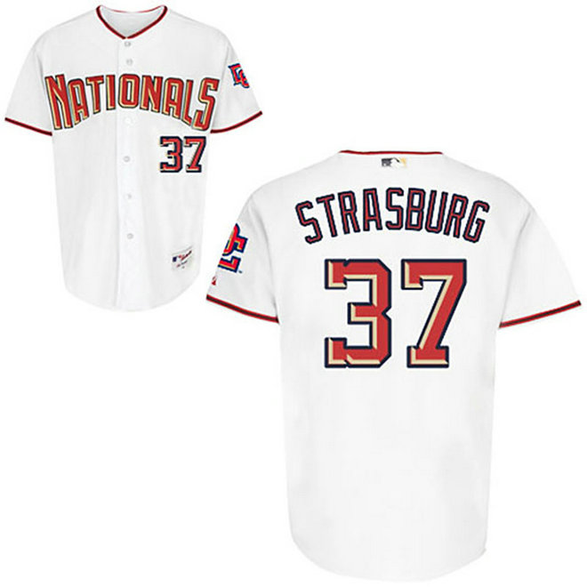 Washington Nationals #37 Stephen Strasburg White Home Jersey Washington Nationals #37 Stephen Strasburg White Home Jersey