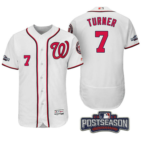 Washington Nationals Trea Turner #7 NL East Champions White 2016 Postseason Patch Flex Base Jersey Washington Nationals Trea Turner #7 NL East Champions White 2016 Postseason Patch Flex Base Jersey
