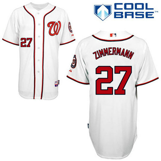 Washington Nationals #27 Jordan Zimmermann Authentic White Home Cool Base Jersey Washington Nationals #27 Jordan Zimmermann Authentic White Home Cool Base Jersey