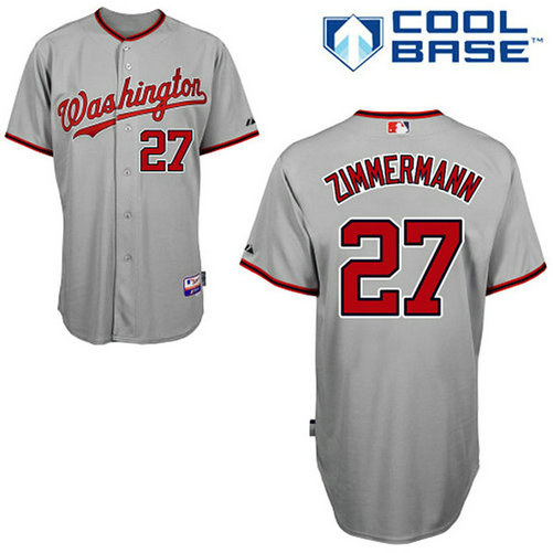 Washington Nationals #27 Jordan Zimmermann Authentic Grey Away Cool Base Jersey Washington Nationals #27 Jordan Zimmermann Authentic Grey Away Cool Base Jersey