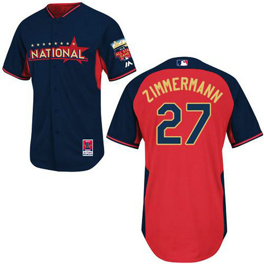 Washington Nationals #27 Jordan Zimmermann Authentic Navy/Red National League 2014 All Star BPJersey Washington Nationals #27 Jordan Zimmermann Authentic Navy/Red National League 2014 All Star BPJersey