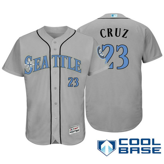 Seattle Mariners #23 Nelson Cruz Grey Fashion 2016 Father's Day Cool Base Jersey
