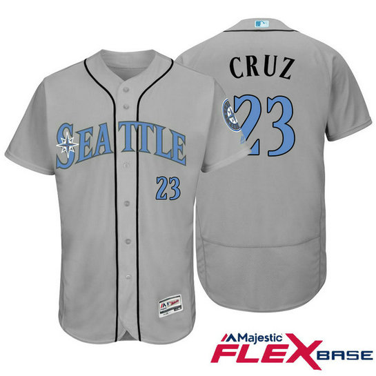 Seattle Mariners #23 Nelson Cruz Grey Fashion 2016 Father's Day Flex Base Jersey
