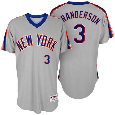 New York Mets Curtis Granderson #3 Grey Authentic Turn Back the Clock Jersey