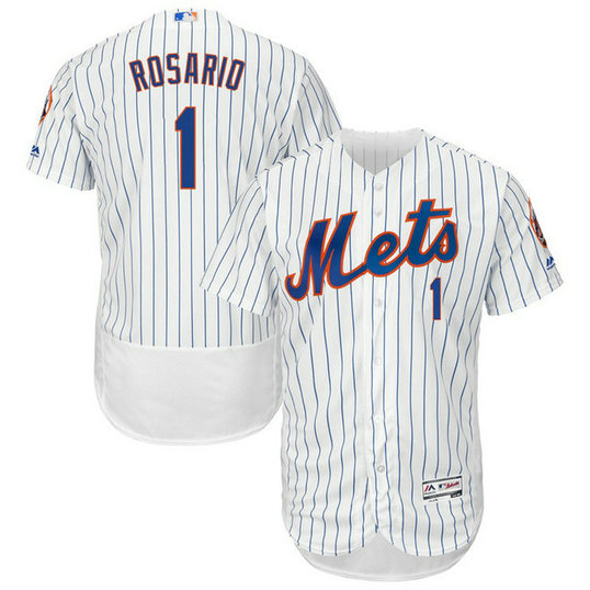 New York Mets Amed Rosario #1 White Authentic Collection Flex Base Jersey New York Mets Amed Rosario #1 White Authentic Collection Flex Base Jersey