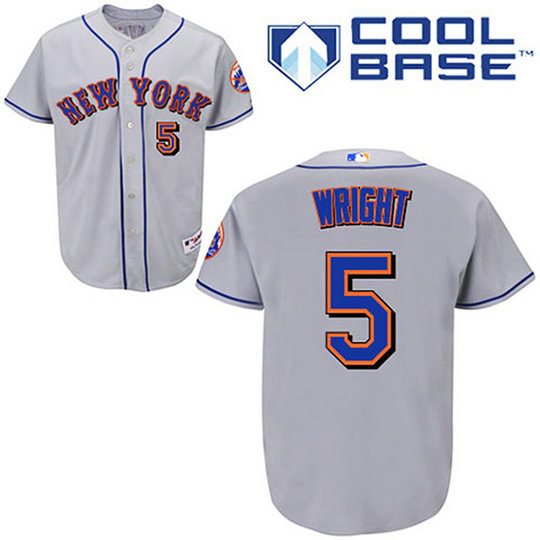 New York Mets #5 David Wright Grey Away Jersey