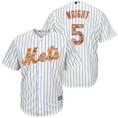 New York Mets David Wright #5 White Digital Camo USMC Player Jersey