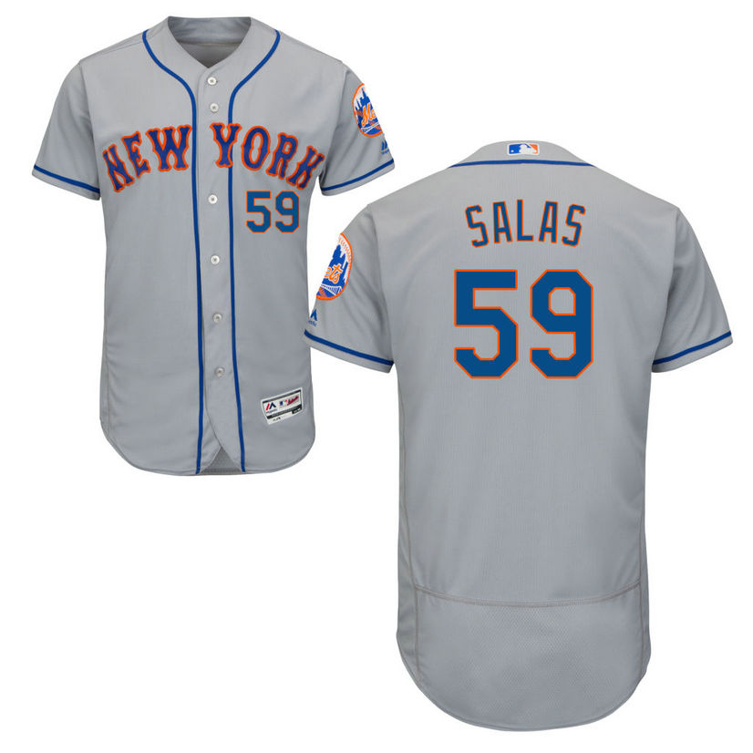 New York Mets Fernando Salas #59 Road Grey Authentic Collection Flex Base Jersey New York Mets Fernando Salas #59 Road Grey Authentic Collection Flex Base Jersey
