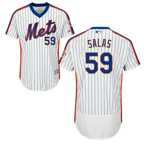 New York Mets Fernando Salas #59 Alternate White Authentic Collection Flex Base Jersey New York Mets Fernando Salas #59 Alternate White Authentic Collection Flex Base Jersey