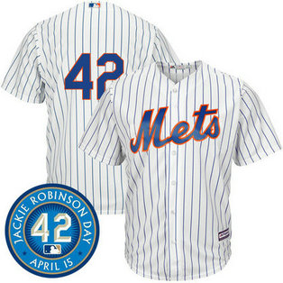 New York Mets #42 Jackie Robinson White/Royal Cool Base Jersey