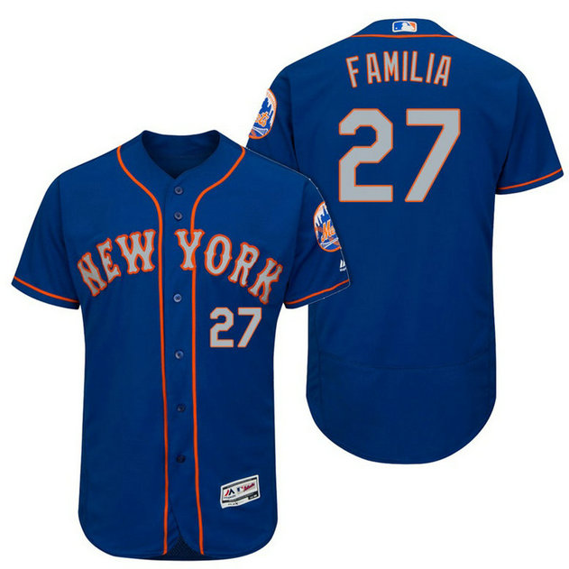 New York Mets Jeurys Familia #27 Royal/Grey 2017 Alternate Flex Base Jersey