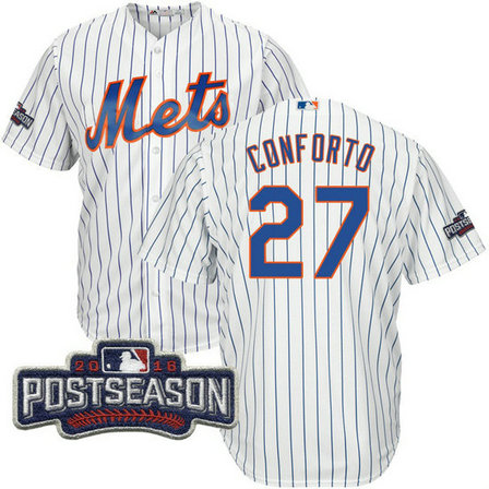 New York Mets Jeurys Familia #27 White 2016 Postseason Patch Cool Base Jersey