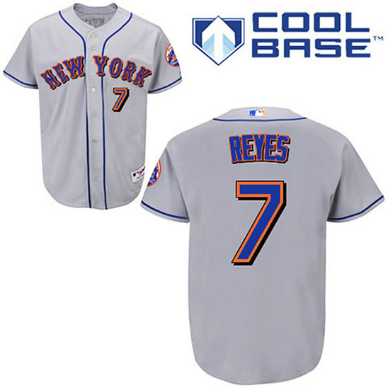 New York Mets #7 Jose Reyes Grey Away Jersey New York Mets #7 Jose Reyes Grey Away Jersey