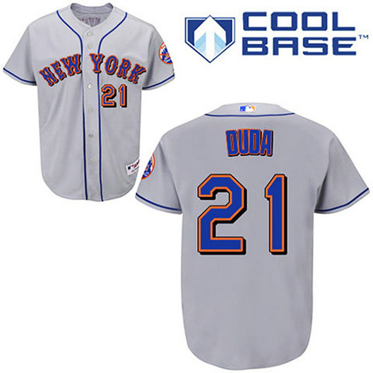 New York Mets #21 Lucas Duda Grey Away Cool Base Jersey