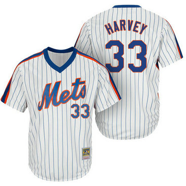 New York Mets Matt Harvey #33 White Cooperstown Cool Base Collection Player Jersey