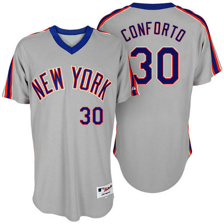 New York Mets Michael Conforto #30 Grey Authentic Turn Back the Clock Jersey