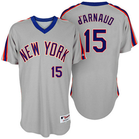 New York Mets Travis d'Arnaud #15 Grey Authentic Turn Back the Clock Jersey