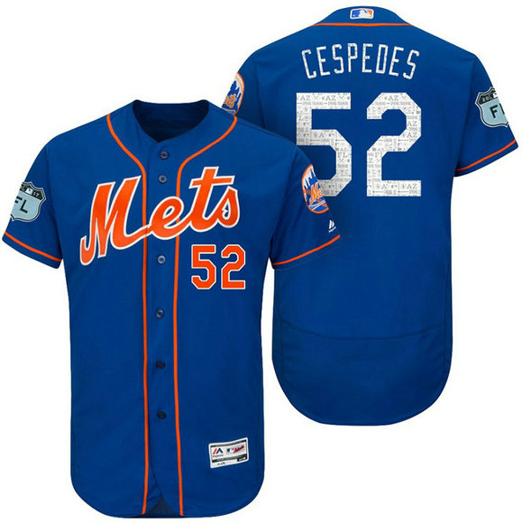 New York Mets Yoenis Cespedes #52 Royal 2017 Spring Training Grapefruit League Patch Authentic Collection Flex Base Jersey New York Mets Yoenis Cespedes #52 Royal 2017 Spring Training Grapefruit League Patch Authentic Collection Flex Base Jersey