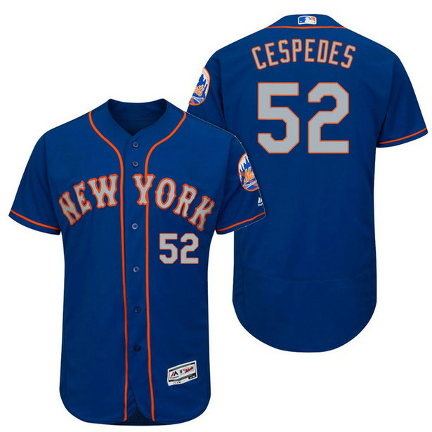 New York Mets Yoenis Cespedes #52 Royal/Grey 2017 Alternate Flex Base Jersey New York Mets Yoenis Cespedes #52 Royal/Grey 2017 Alternate Flex Base Jersey