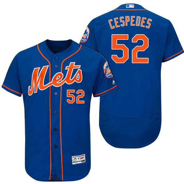 New York Mets Yoenis Cespedes #52 Royal/Orange 2017 Alternate Flex Base Jersey New York Mets Yoenis Cespedes #52 Royal/Orange 2017 Alternate Flex Base Jersey